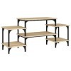 vidaXL Meuble TV - Meuble multimédia - Centre de divertissement - Console TV en bois - Meuble HiFi - Chêne Sonoma - 117 x 35 