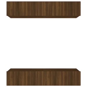 Camerina Meubles TV 4 pcs Chêne Marron 80x30x30 cm Bois dingénierie,Table Basse Salon Meuble TV,Table Basse LED Couleurs,Meu