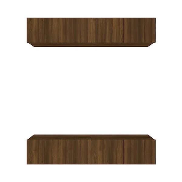 Camerina Meubles TV 4 pcs Chêne Marron 80x30x30 cm Bois dingénierie,Table Basse Salon Meuble TV,Table Basse LED Couleurs,Meu