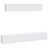 ZEYUAN Ensemble de Meubles TV 4 pcs Blanc Bois dingénierie,Table Basse Salon Meuble TV,Meuble TV,Table Basse Couleurs