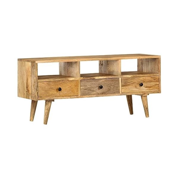 ZEYUAN Meuble TV 110x36x50 cm Bois Massif de manguier,Meuble TV,Table Basse Couleurs,Table Basse Salon Meuble TV