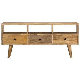 ZEYUAN Meuble TV 110x36x50 cm Bois Massif de manguier,Meuble TV,Table Basse Couleurs,Table Basse Salon Meuble TV
