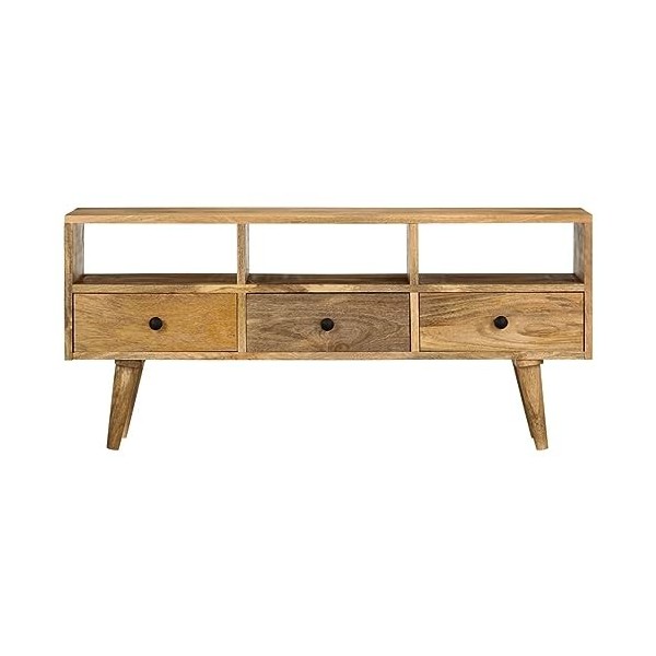 ZEYUAN Meuble TV 110x36x50 cm Bois Massif de manguier,Meuble TV,Table Basse Couleurs,Table Basse Salon Meuble TV