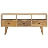 ZEYUAN Meuble TV 110x36x50 cm Bois Massif de manguier,Meuble TV,Table Basse Couleurs,Table Basse Salon Meuble TV