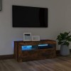 Meuble TV avec lumières LED Chêne fumé 90 x 35 x 40 cm