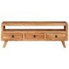 JUNZAI Meuble TV 110x30x40 cm Bois dacacia Massif,Table TV,Ensemble Meuble TV,Meuble TV
