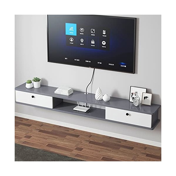 Meuble TV Mural Meuble TV Mural ， Support de Console multimédia Étagère de Rangement TV, Meuble TV Flottant Support de Divert