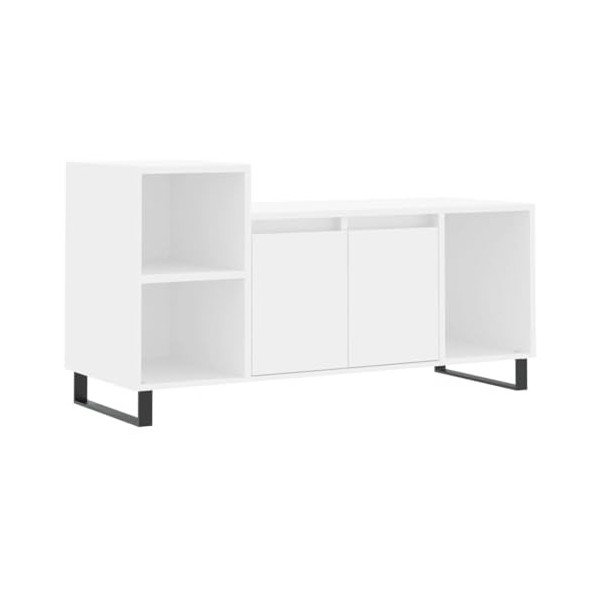 RAUGAJ Home Hardware Businese Meuble TV en bois dingénierie Blanc 100 x 35 x 55 cm