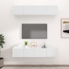 CIADAZ Meubles TV 4 pcs Blanc 80x30x30 cm Bois dingénierie,Meuble TV,Meuble TV Moderne,Meuble de Salon