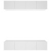 CIADAZ Meubles TV 4 pcs Blanc 80x30x30 cm Bois dingénierie,Meuble TV,Meuble TV Moderne,Meuble de Salon