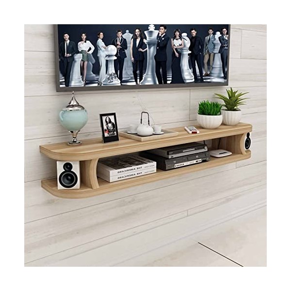 StrOux Meuble TV Flottant Meuble TV Flottant, étagère de Rangement multimédia en Bois, Console TV Suspendue pour Salon, Salle