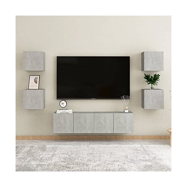 VEEKI Meuble TV, Meuble TV Suspendu, Meuble, Meuble TV avec Rangement，Meuble Industriel, Convient pour Salon ou Chambre, Ense