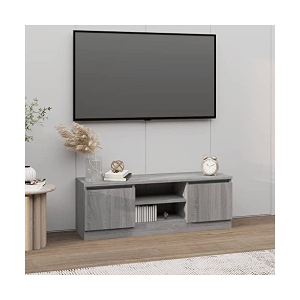 Meuble TV avec porte Sonoma gris 102x30x36 cm