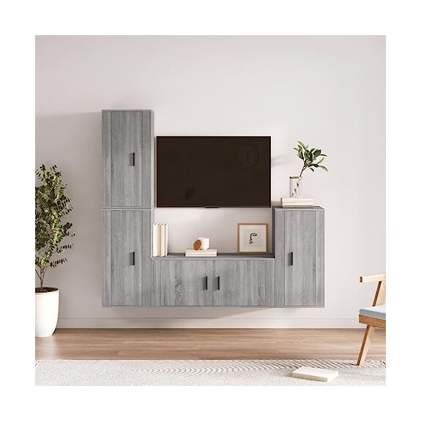 VEEKI Meuble TV, Meuble TV Suspendu, Meuble TV Industriel, Meuble TV Bois, Meuble Chambre, Convient pour Salon ou Chambre, En