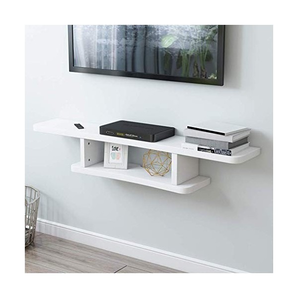 zyl Support de Montage Mural pour Meuble TV Accessoires TV Routeur WiFi Décodeur TV Boîtier de câble Flottant étagère Couleu