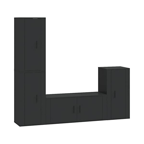 vidaXL Ensemble de Meubles TV 4 pcs Noir Bois dingénierie