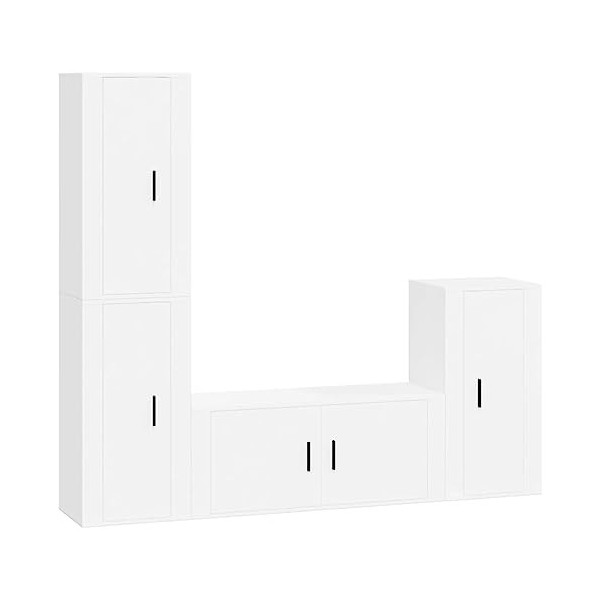 vidaXL Ensemble de Meubles TV 4 pcs Noir Bois dingénierie