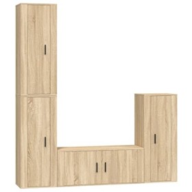 vidaXL Ensemble de Meubles TV 4 pcs Chêne Sonoma Bois dingénierie