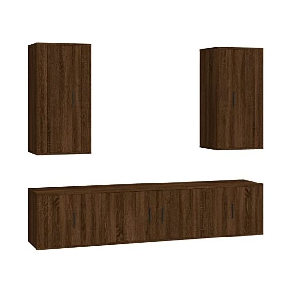 vidaXL Ensemble de Meubles TV 5 pcs Blanc Brillant Bois dingénierie