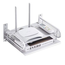 StMiYi Équerre pour étagère Murale en Alliage daluminium,Multifonction WiFi Rack De Stockage,Support pour Box TV,Routeur,déc