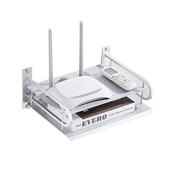 StMiYi Équerre pour étagère Murale en Alliage daluminium,Multifonction WiFi Rack De Stockage,Support pour Box TV,Routeur,déc