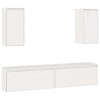 vidaXL Meubles TV 4 pcs Suspendus Muraux Flottants Centres de Divertissement Meubles de Rangement Salle de Séjour Salon Blanc