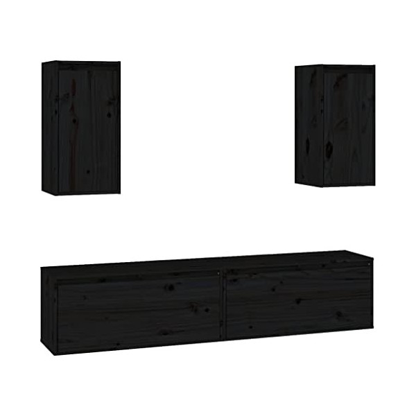 vidaXL Meubles TV 4 pcs Suspendus Muraux Flottants Centres de Divertissement Meubles de Rangement Salle de Séjour Salon Blanc