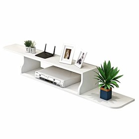 Meuble TV Flottant, Console MultiméDia Murale Pour BoîTier de TéLéVision par Satellite DVD, DéCodeur CâBle, Meuble TV Mural S