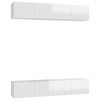 Générique Meubles TV 4 pcs Blanc Brillant 80x30x30 cm Aggloméré,49.6 KG,3079270, Meubles, Meubles TV