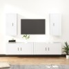 Ensemble de Meubles TV 4 pcs Blanc Bois dingénierie - Meuble TV sur Salle de Séjour, Salon et Chambre à Coucher