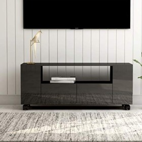 DCRAF Centres de divertissement et meubles TV, meuble TV gris brillant 120 x 35 x 48 cm en bois dingénierie