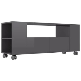 DCRAF Centres de divertissement et meubles TV, meuble TV gris brillant 120 x 35 x 48 cm en bois dingénierie