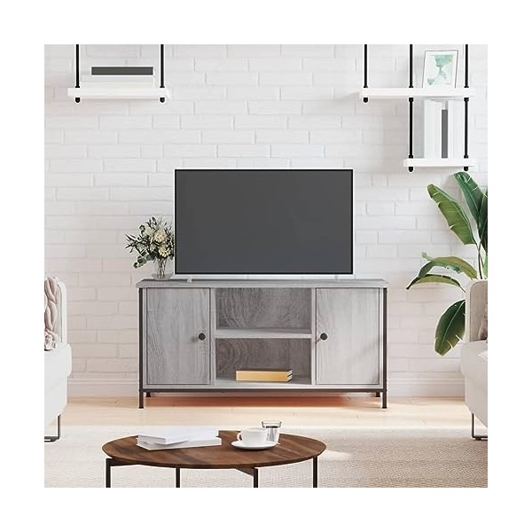 RAUGAJ Centres de divertissement et meubles TV - Meuble TV - Gris Sonoma - 100 x 40 x 50 cm - En bois dingénierie