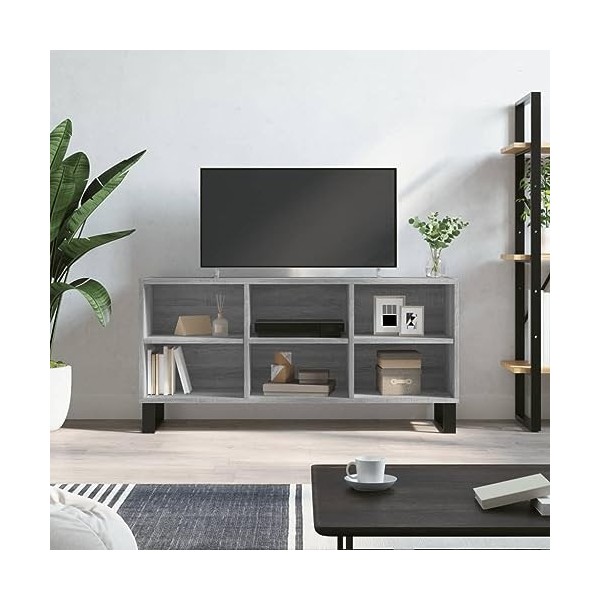 RAUGAJ Centres de divertissement et meubles TV - Meuble TV - Gris Sonoma - 103,5 x 30 x 50 cm - Bois dingénierie