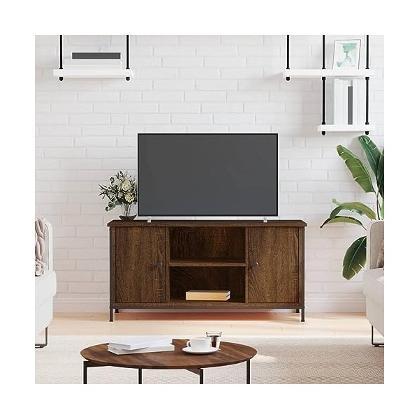RAUGAJ Centres de divertissement et meuble TV - Meuble TV en chêne marron - 100 x 40 x 50 cm - En bois dingénierie