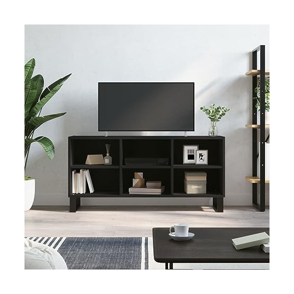 RAUGAJ Centres de divertissement et meubles TV - Meuble TV - Noir - 103,5 x 30 x 50 cm - En bois dingénierie