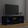 RAUGAJ Centres de divertissement et meubles TV - Meuble TV avec lumières LED - Noir - 120 x 35 x 40 cm - Meuble