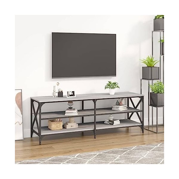 CBLDF Meuble TV Sonoma Gris 140x40x50 cm Bois dingénierie