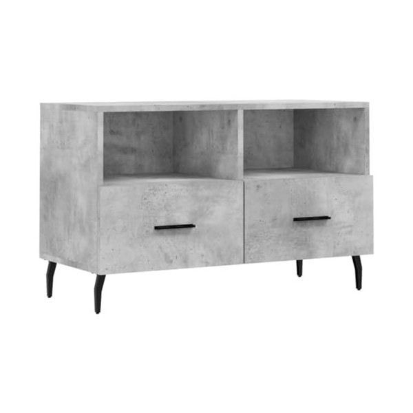 XLUMIO Meuble TV de jardin en bois dingénierie Gris béton 80 x 36 x 50 cm