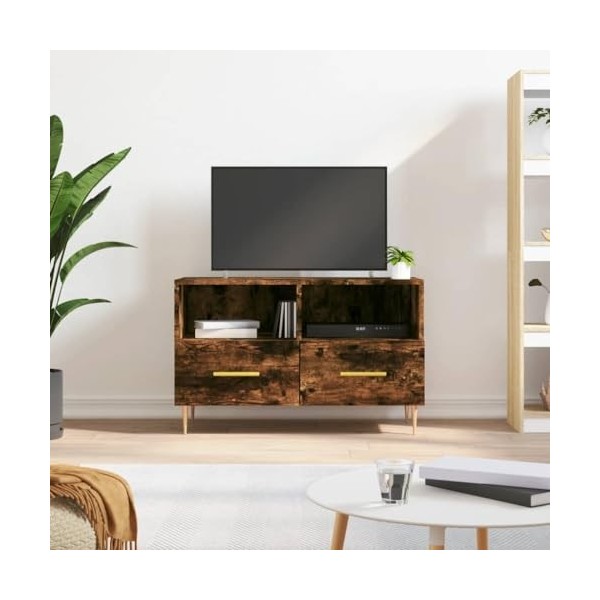Centres de divertissement et meubles TV, meuble TV en chêne fumé 80 x 36 x 50 cm