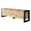 Mirjan24 Berizo 160 Meuble TV bas avec 2 tiroirs et 2 portes, meuble TV, meuble TV, meuble bas, meuble TV chêne Wotan/chêne 