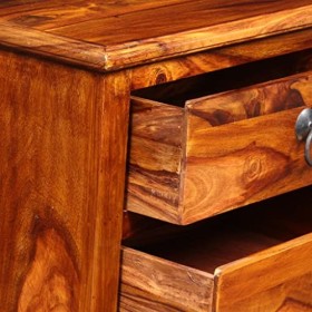 Meuble TV avec 2 tiroirs | Style Vintage | Rangement matériel télé Audio Video Gaming | 90x30x40cm Marron