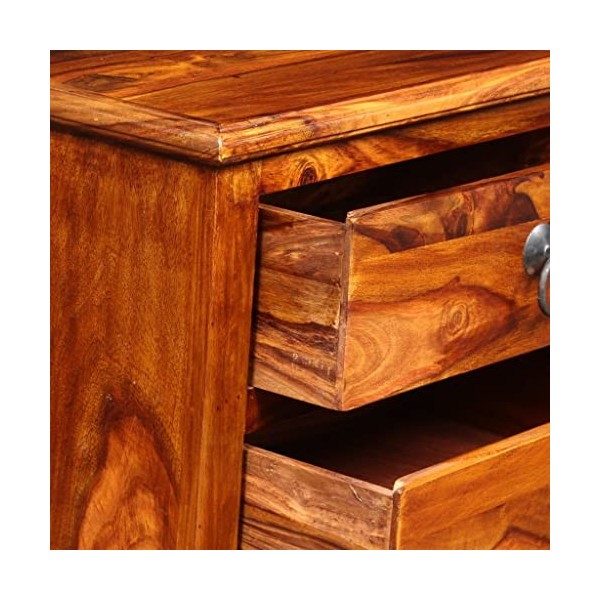 Meuble TV avec 2 tiroirs | Style Vintage | Rangement matériel télé Audio Video Gaming | 90x30x40cm Marron