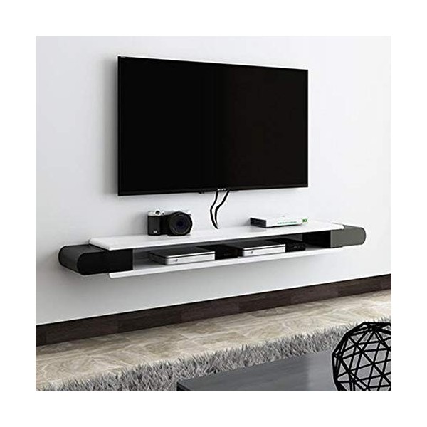 L&T Étagère TV Murale à 2 Niveaux pour Console multimédia à Suspendre - pour boîtes de câbles, routeurs, télécommandes et lec