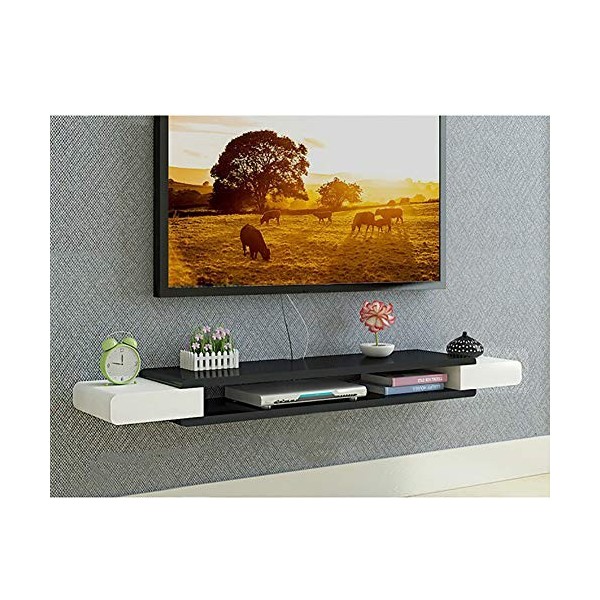 L&T Étagère TV Murale à 2 Niveaux pour Console multimédia à Suspendre - pour boîtes de câbles, routeurs, télécommandes et lec