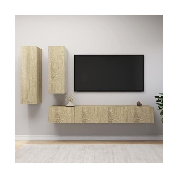 VEEKI Meuble TV, Meuble TV Suspendu, Meuble, Meuble TV avec Rangement，Meuble Industriel, Convient pour Salon ou Chambre, Ense