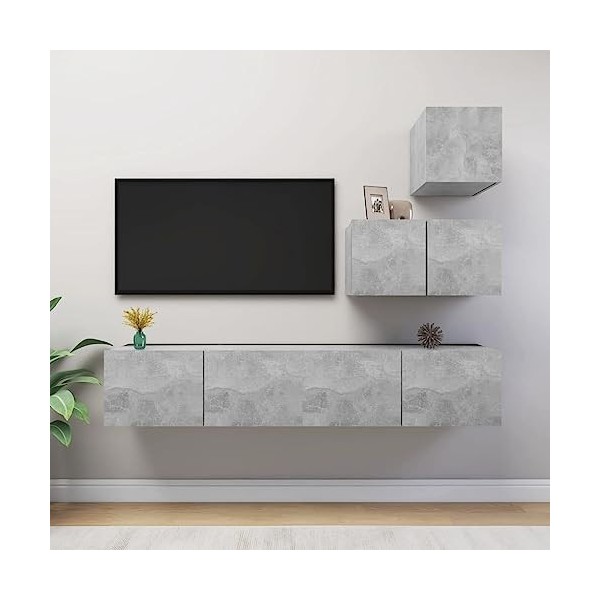 VEEKI Meuble TV, Meuble TV Suspendu, Meuble, Meuble TV avec Rangement，Meuble Industriel, Convient pour Salon ou Chambre, Ense