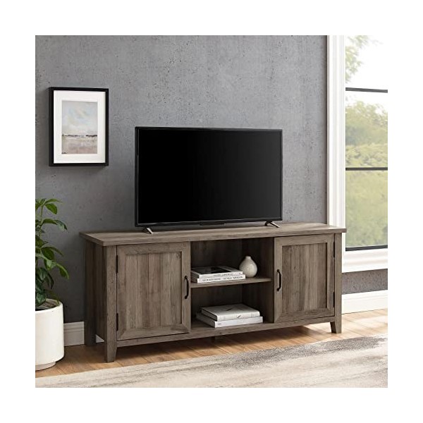 Centurion Supports Ranch Meuble TV à écran plat à 6 compartiments pour écran plat jusquà 65" Gris