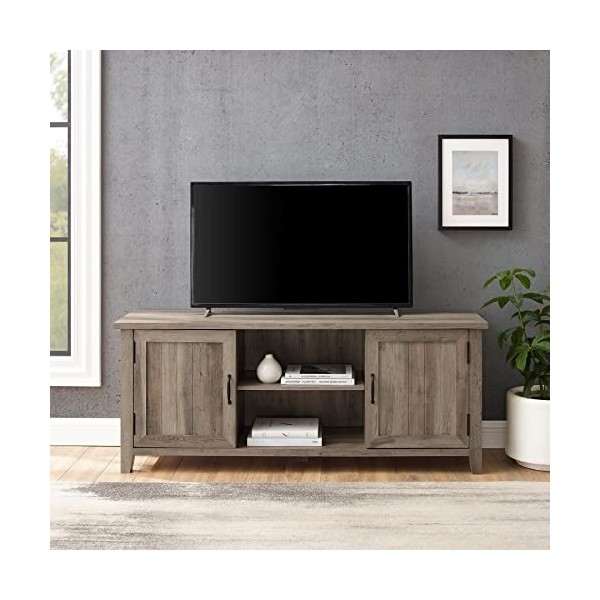 Centurion Supports Ranch Meuble TV à écran plat à 6 compartiments pour écran plat jusquà 65" Gris