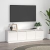 Keyur Meuble TV, Banc TV Buffet Bas Support de Télévision Meuble Télé Meuble TV Blanc 156x37x45 cm Bois de pin Massif